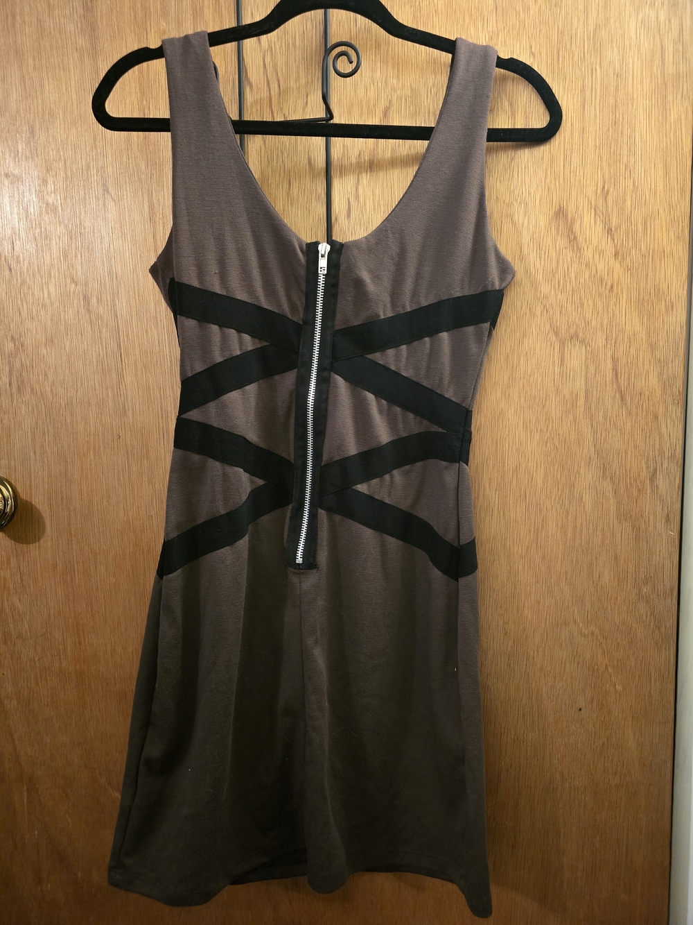 one clothing Brown Mini Dress with Black Strap Detail - Picture 5 of 7
